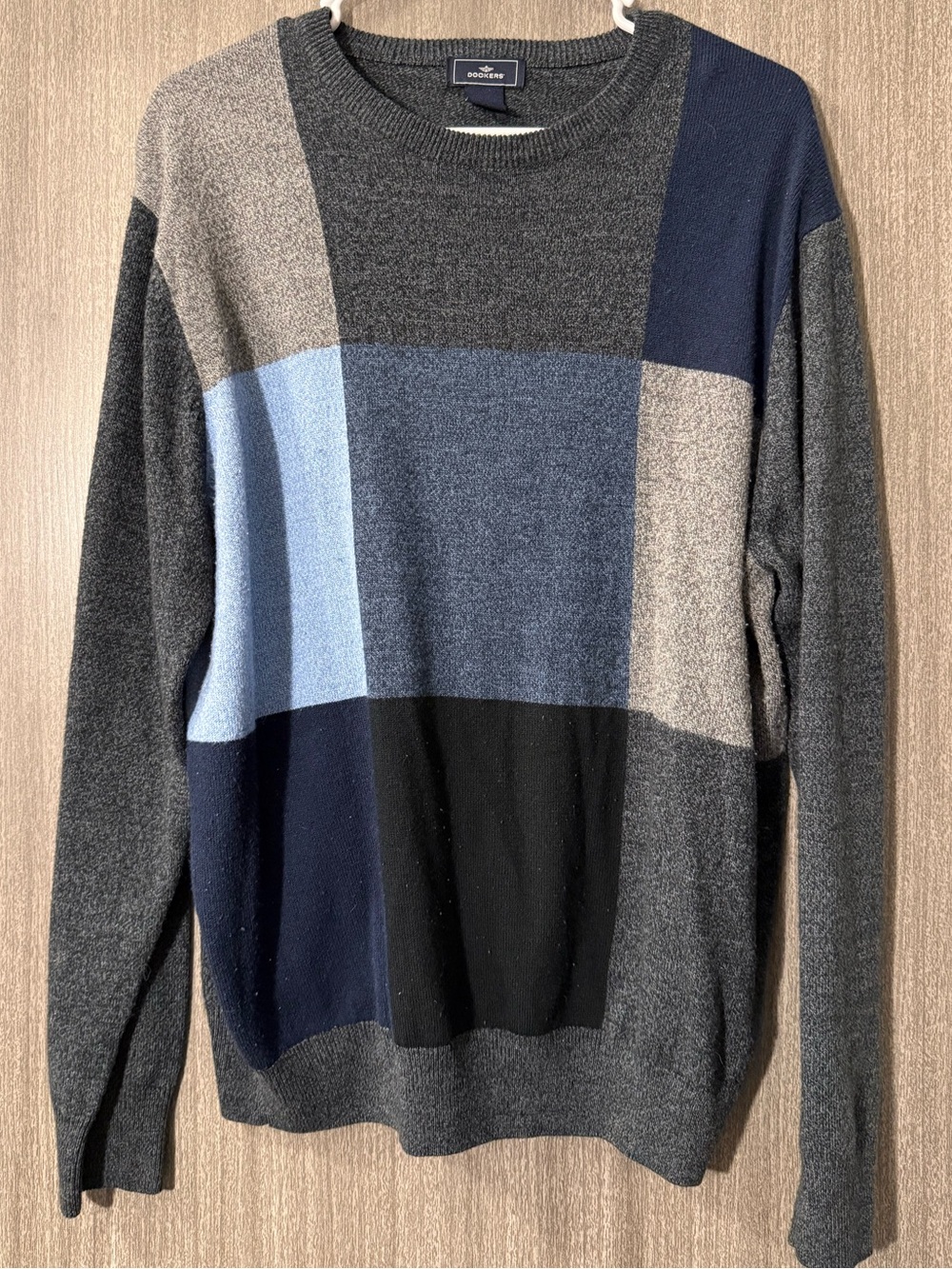 Dockers Men's Crewneck Sweater in Gray, Navy, Black, Light Blue